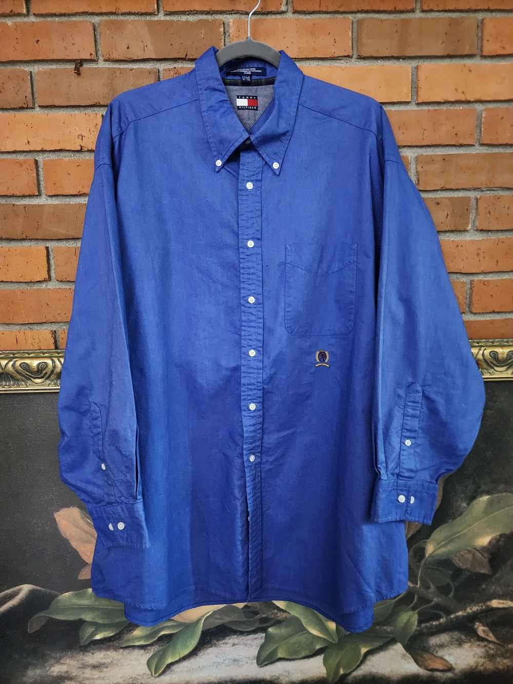 Tommy Hilfiger Men's Royal Blue Long-Sleeve Button-Down Shirt